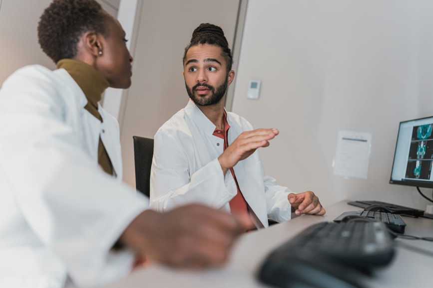 Photograph of consultants in a hospital