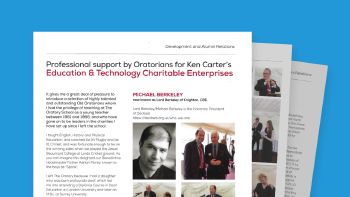 Deafax Honorary Vice President praised in The Oratorian